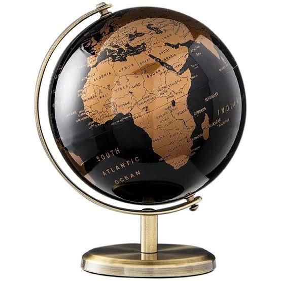 Black and Gold 20cm World Globe