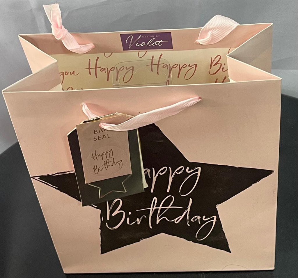 Design By Violet Small Gift Bag – Happy Birthday Pink Star