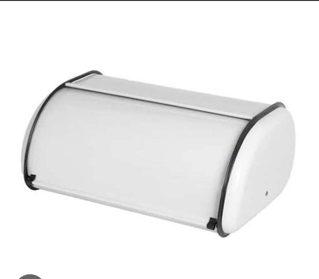White Metallic Bread Bin – 40 × 17 × 24 cm