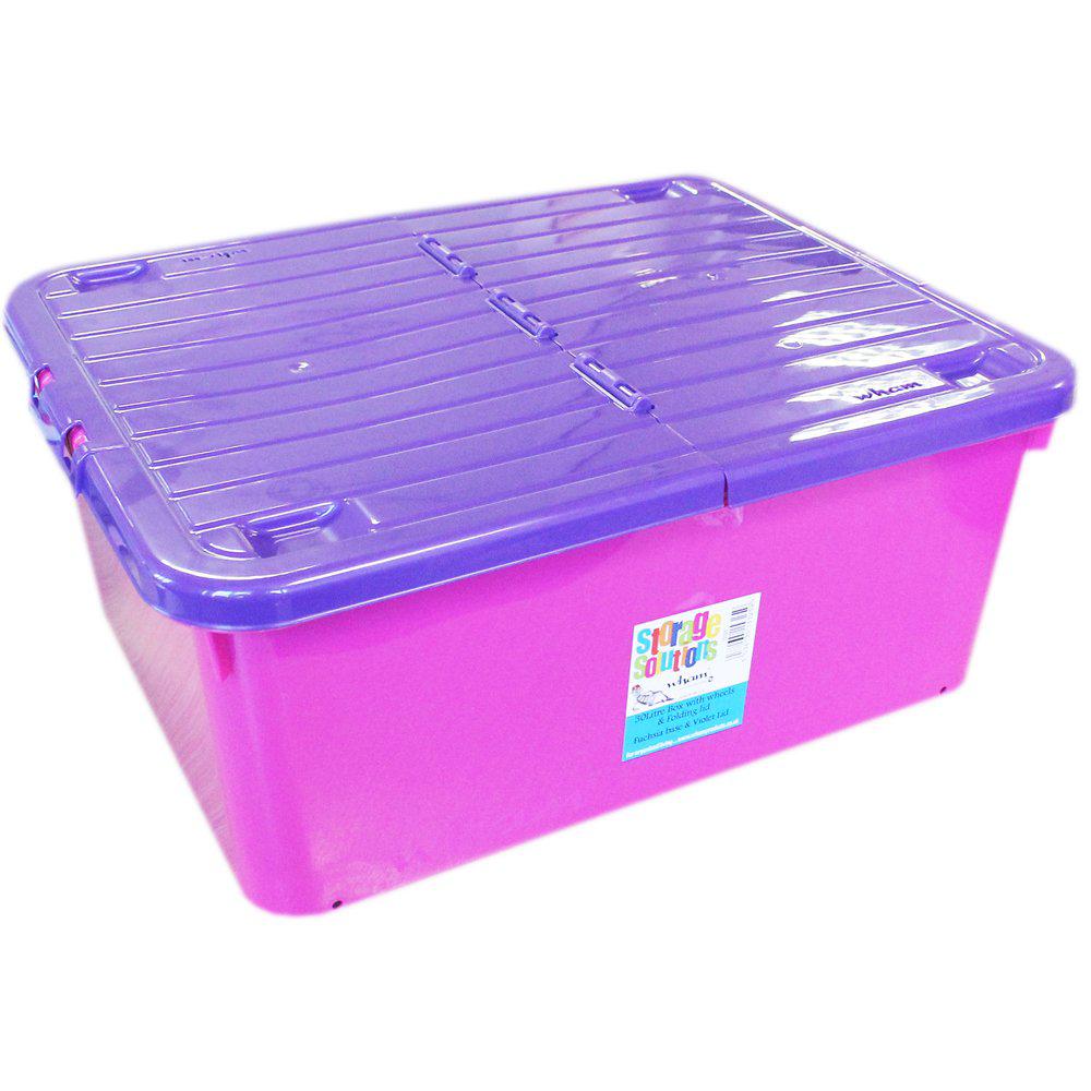 WHAM 44L Storage Box with Wheels and Folding Lid