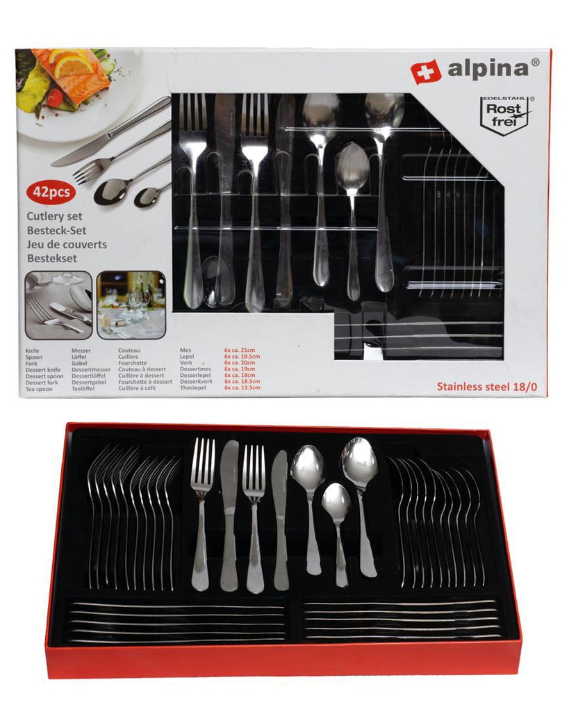 Alpina 42-Piece Stainless Steel Cutlery Set – Durable and Stylish