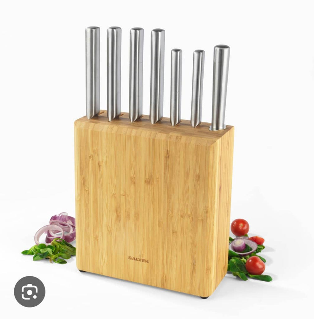Salter 7-Piece Stainless Steel Knife Set with Wooden Block