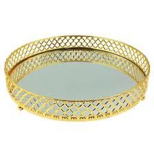 Gold Decorative Mirror Tray