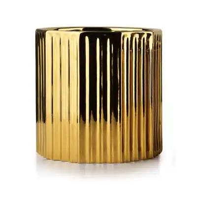 Gold Fluted Ceramic Planter – 11.5 x 12cm