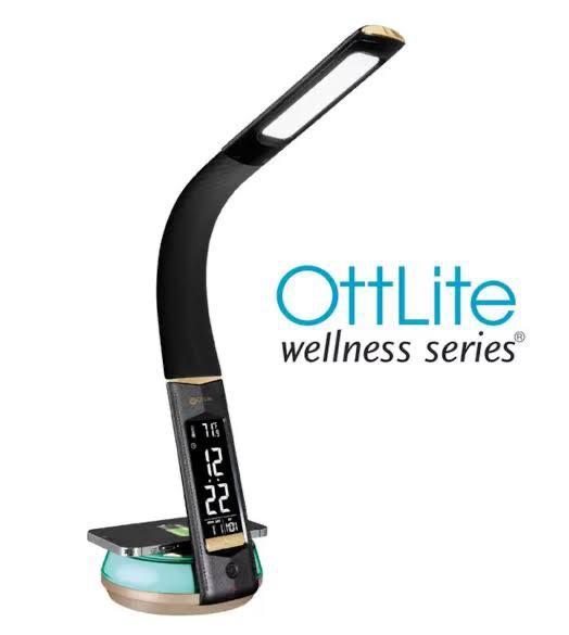 OttLite Wellness Series Wireless Charging LED Lamp with Color Changing Base
