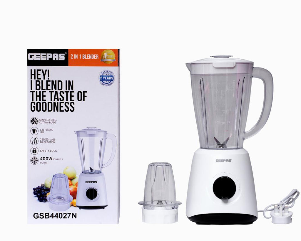 GEEPASS 2in1 Blender – 400W, 1.5L Jar & Stainless Steel Blades
