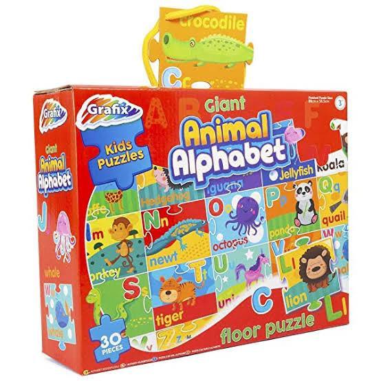 Grafix Kids Giant Animal Alphabet Puzzle – 30-Piece Floor Puzzle
