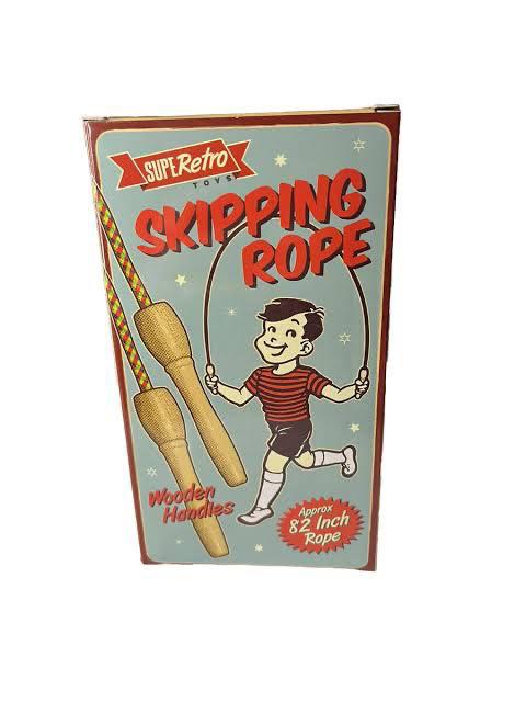 SupeRetro Toys Wooden Handles Skipping Rope – 82 Inch