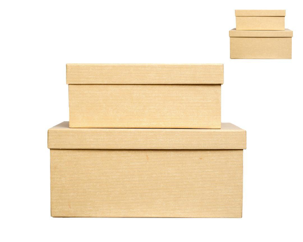 Cream 2-in-1 Gift Box Set with White Line Accent