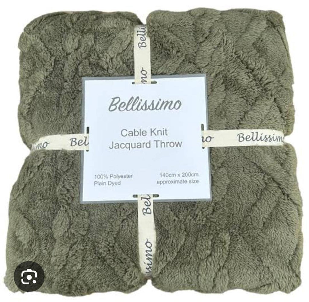 Bellissimo Cable Knit Jacquard Throw