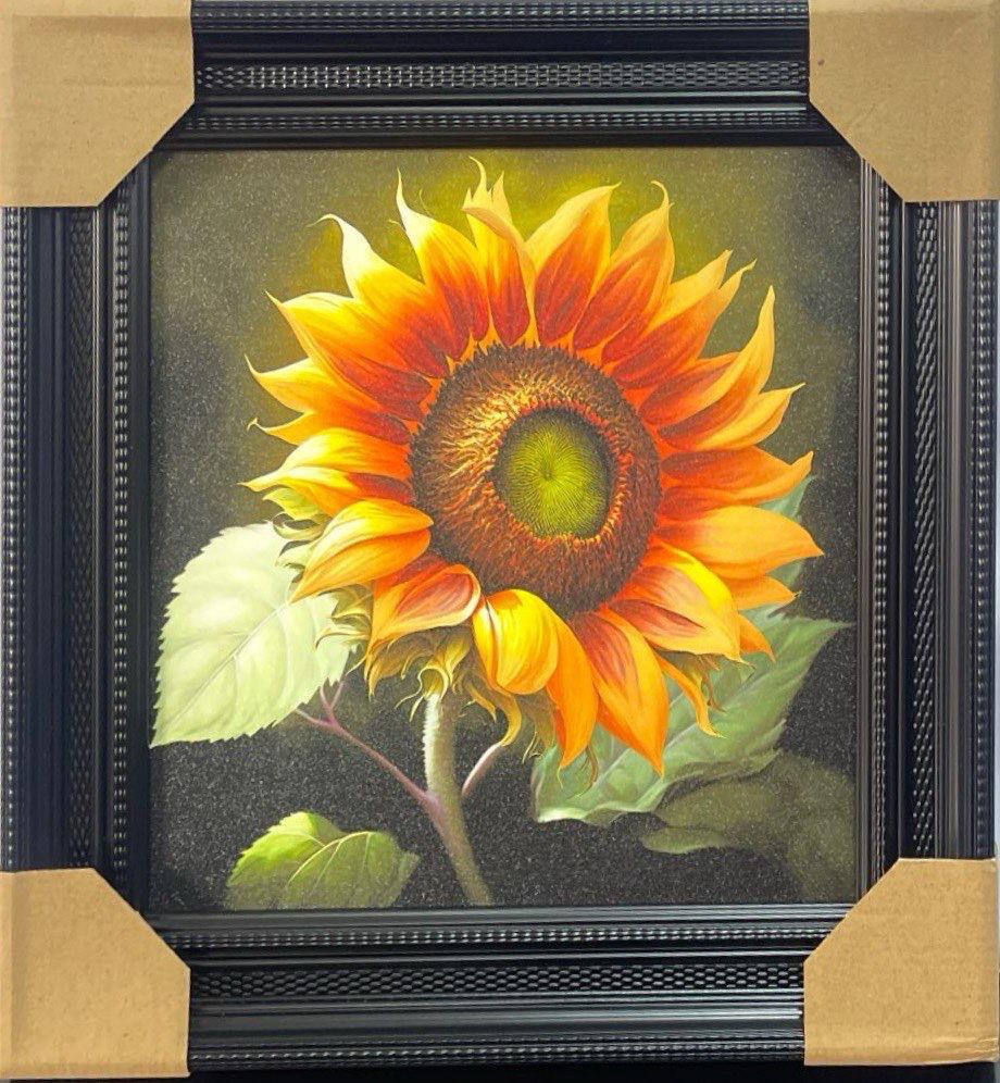 Luxury Modern Sunflower Petal Wall Art – 35.5 x 35.5 cm