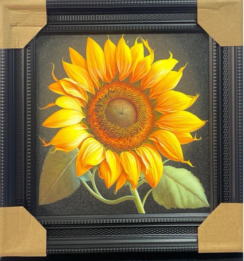 Luxury Modern Sunflower Wall Art – 35.5 x 35.5 cm
