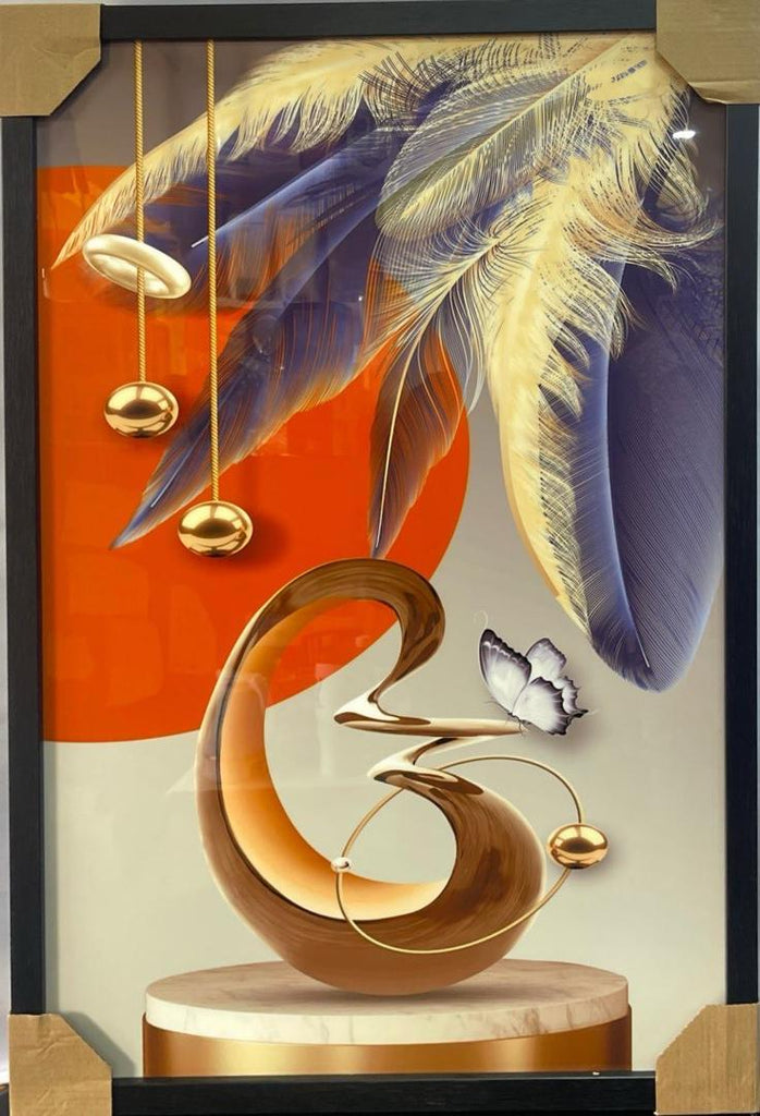 Modern Abstract Feathers with Dropping Bell Design