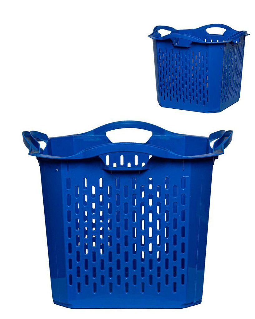 Blue Plastic Open Laundry Basket – Practical & Stylish