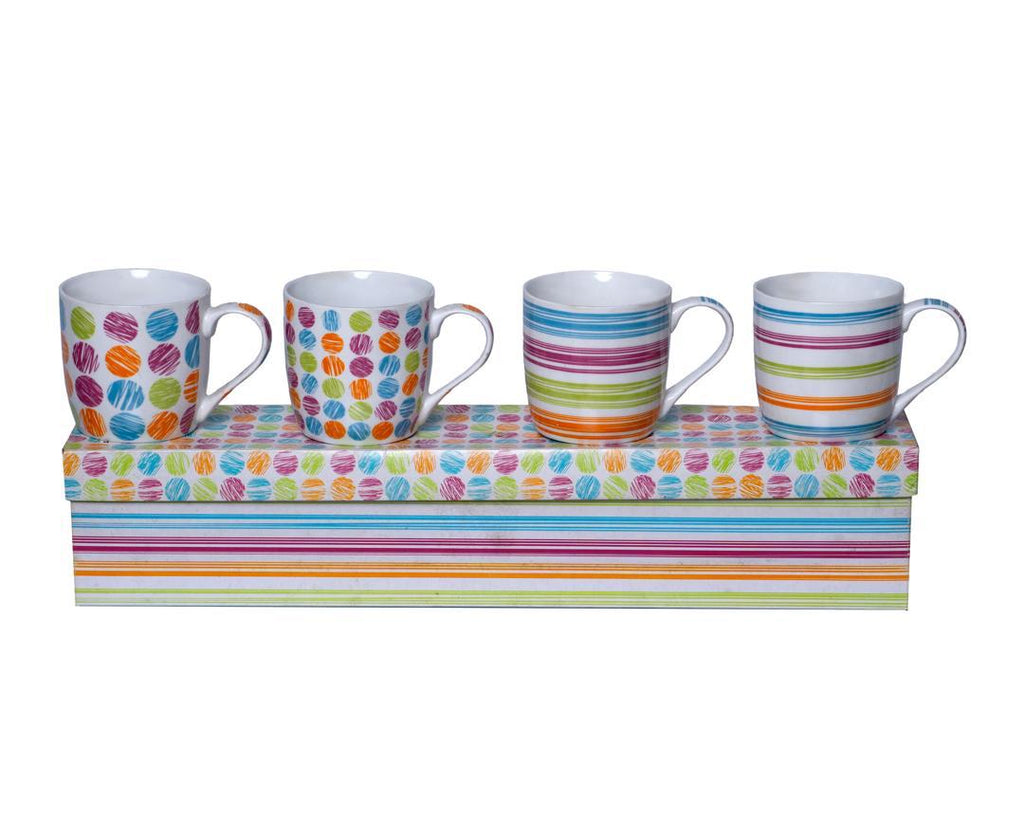 Set of 4 Matching Mugs – Neatly Packaged for Home & Office