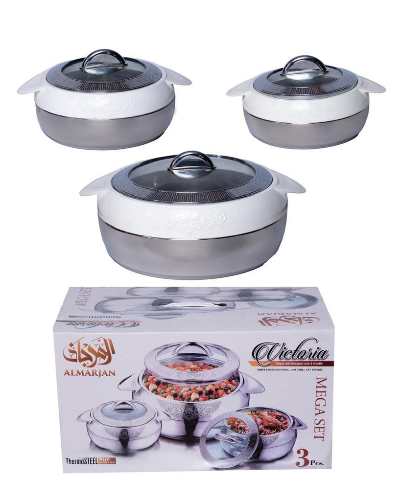 Victoria Mega 3-Piece Insulated Dish Set – Ideal for Serving & Storing Meals