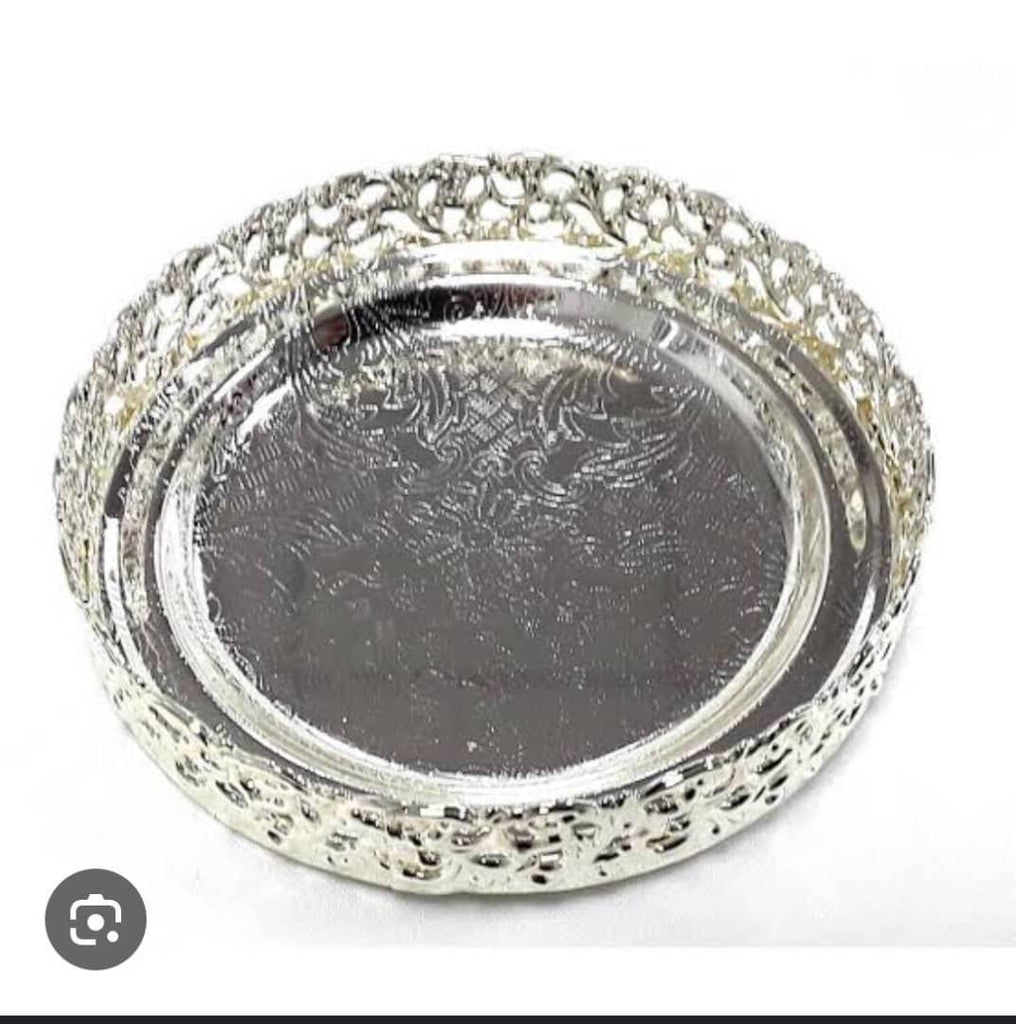 Silver Round Medium Luxury Tray