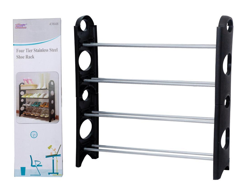 DINA HOUSEWARE 4-Tier Stainless Steel Shoe Rack