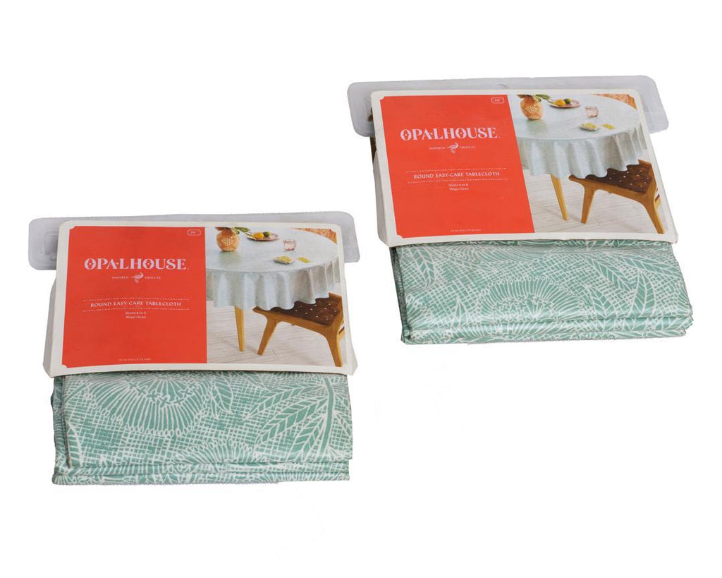 OPALHOUSE Round Easy-Care Wipe-Clean Tablecloth – 70 x 177.8 cm