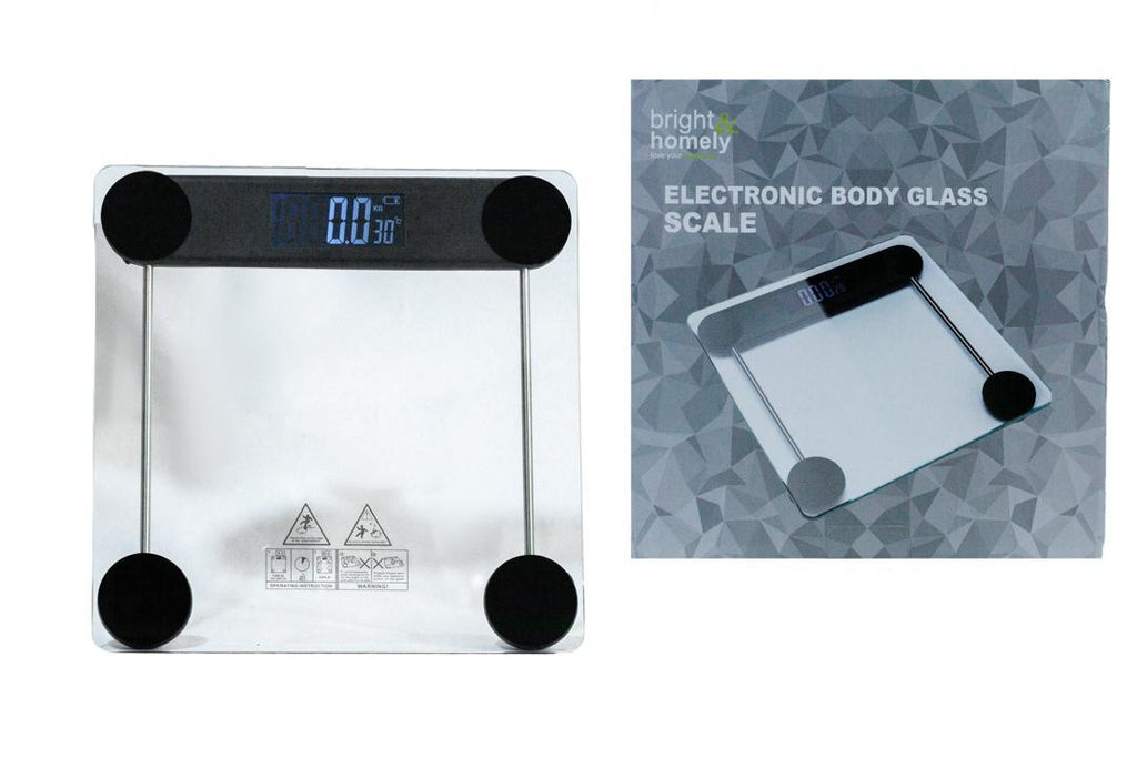 BRIGHT&HOMELY Electronic Glass Body Scale – Supports up to 150kg