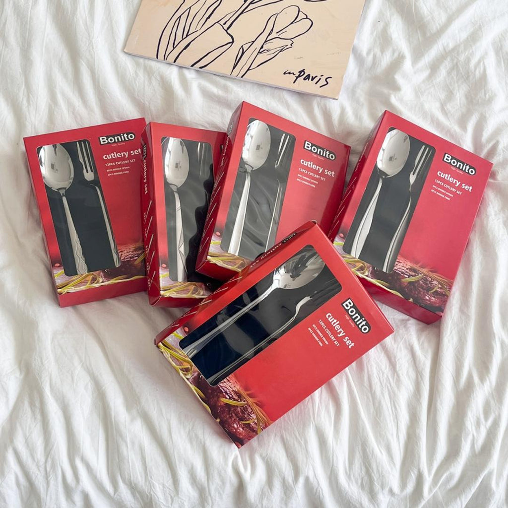 BONITO 12-Piece Stainless Steel Cutlery Set (6 Forks & 6 Spoons)