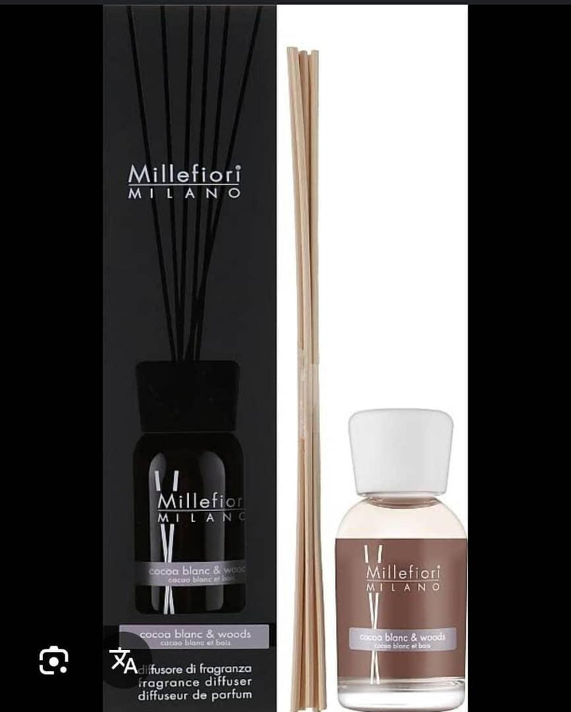 Millefiori Milano Cocoa Blanc & Woods Reed Diffuser (500ml)