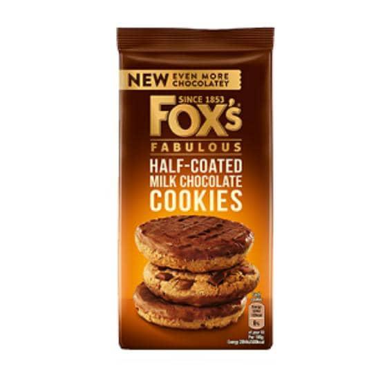 Fox’s Fabulous Half-Coated Milk Chocolate Cookies – 175g