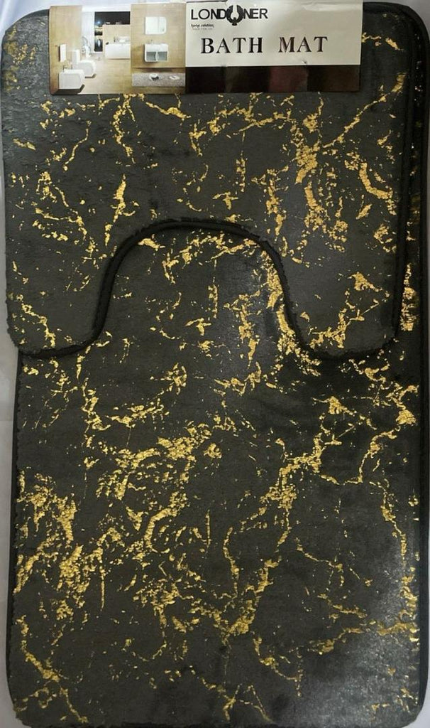 Londoner 2-Piece Gold-Pattern Bath Mat Set