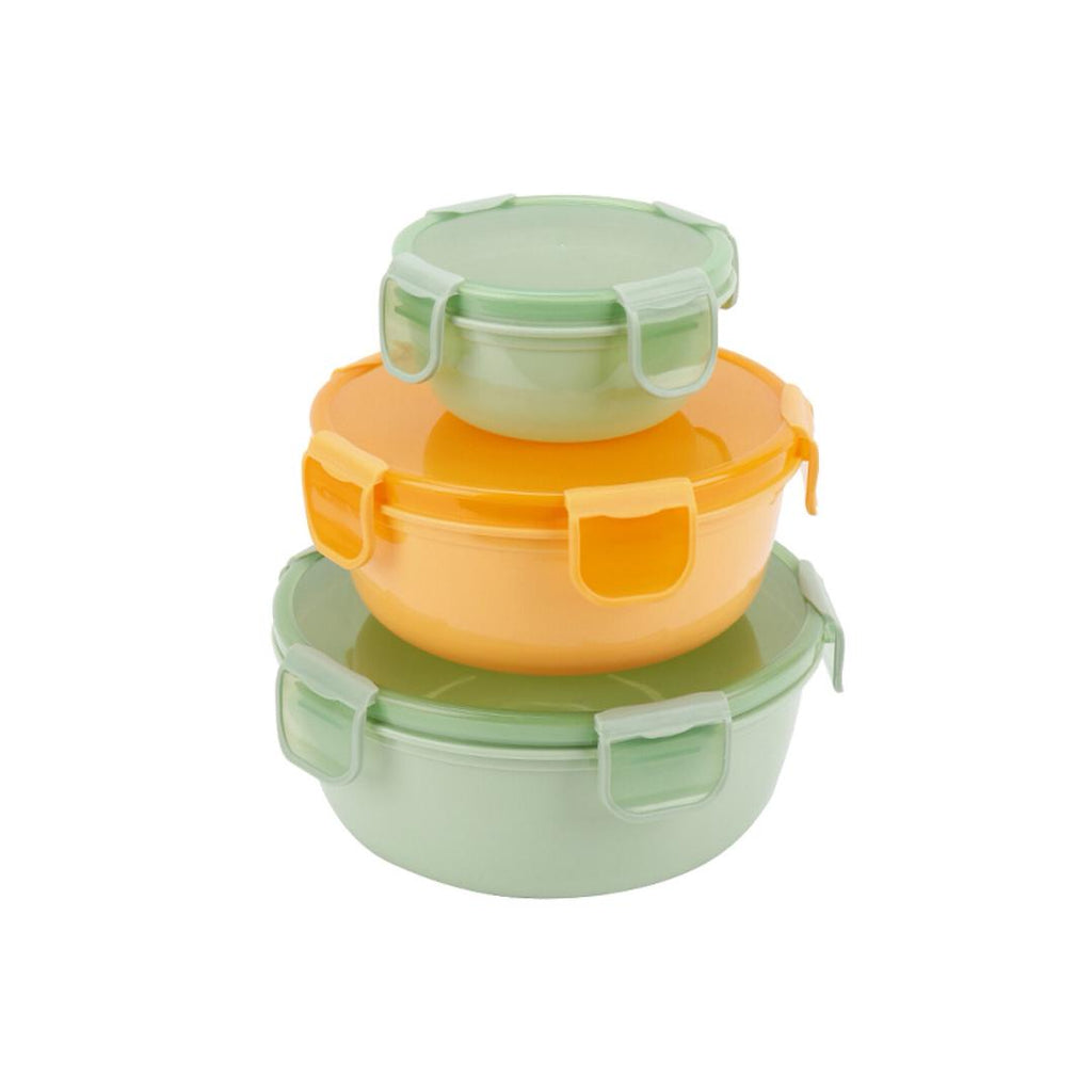 3Pcs Plastic Food Storage Containers With Airtight Locking Lids