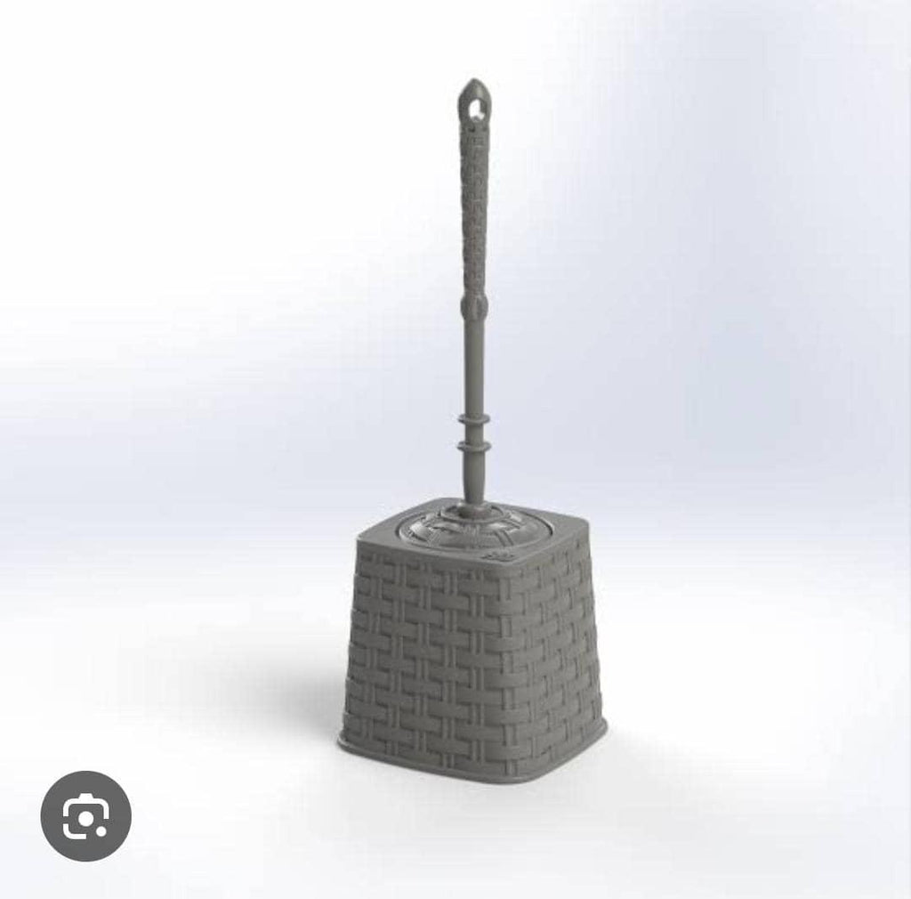 HOBBY LIFE Grey Rattan Toilet Brush Set