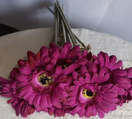 Silk Jemima Gerbera – Magenta Small Single Artificial Flower Stem