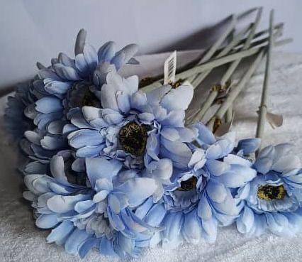 Silk Jemima Gerbera – Pale Blue Small Single Artificial Flower