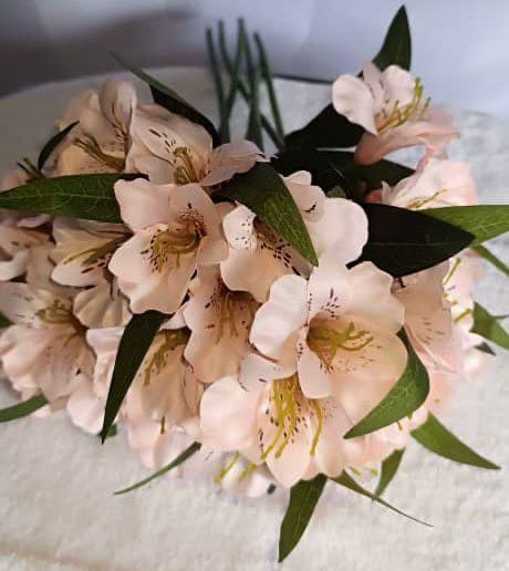 Silk Alstroemeria – Pale Pink Small Single Artificial Flower for Delicate Floral Décor