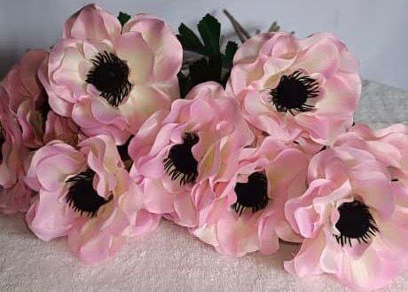 Silk Anemone Stem – Pale Pink Single Artificial Flower