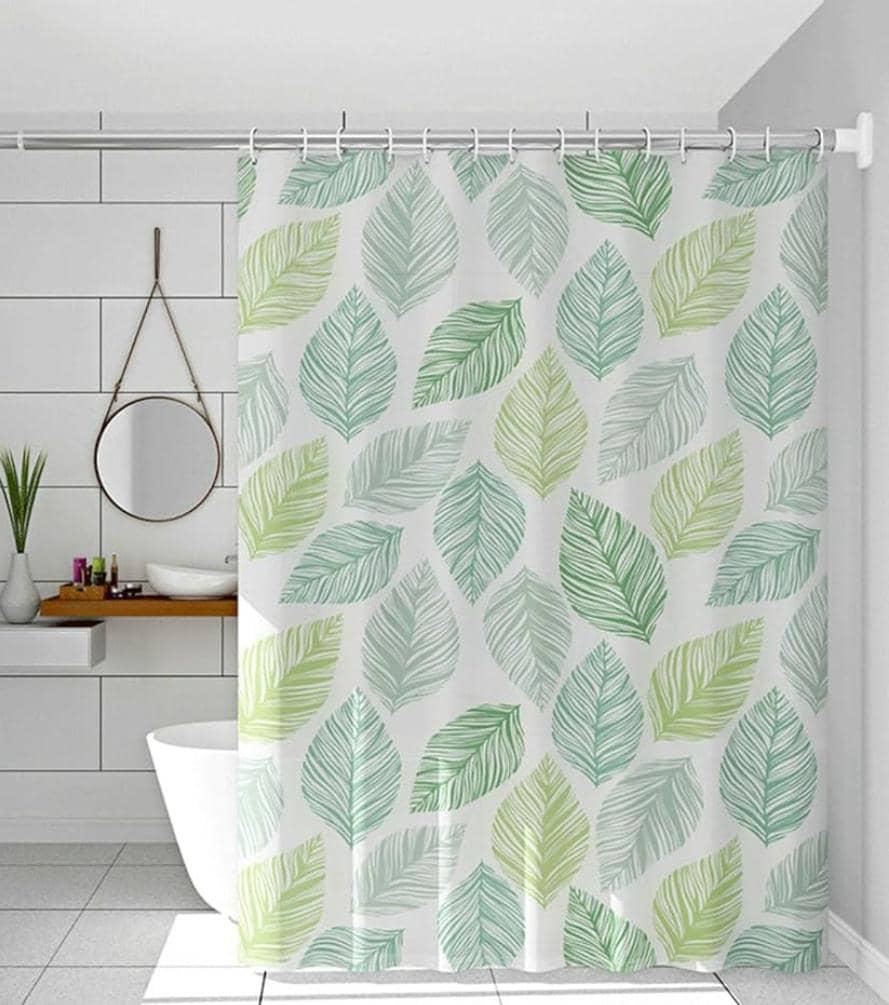 PEVA Assorted Design Shower Curtain with 12 Plastic Hooks