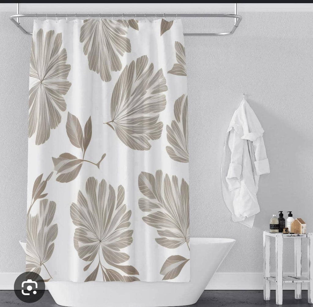 PEVA Shower Curtain with 12 Plastic Hooks – Assorted Designs