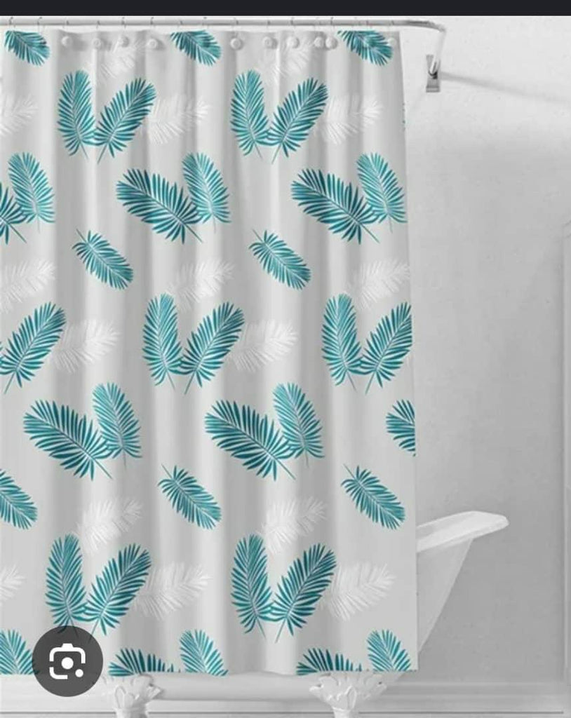 PEVA Shower Curtain with 12 Hooks – Assorted Designs (180x180cm)