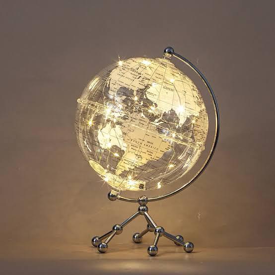 Transparent 20cm Illuminated World Globe