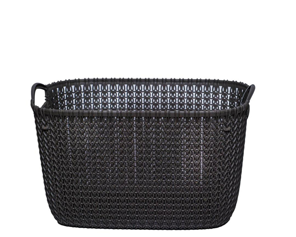 CURVER 19 L Knit‑Look Plastic Storage Basket – 40 × 28 × 23 cm