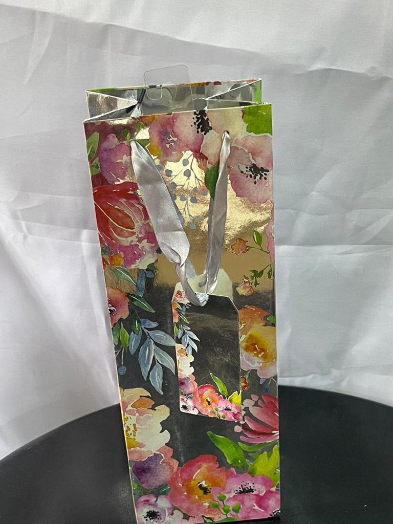 Floral Pattern Bottle Gift Bag