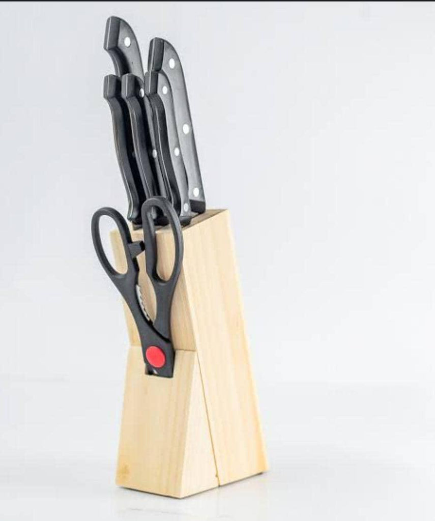 PRIMA 7-Piece Knife Set with Wooden Block