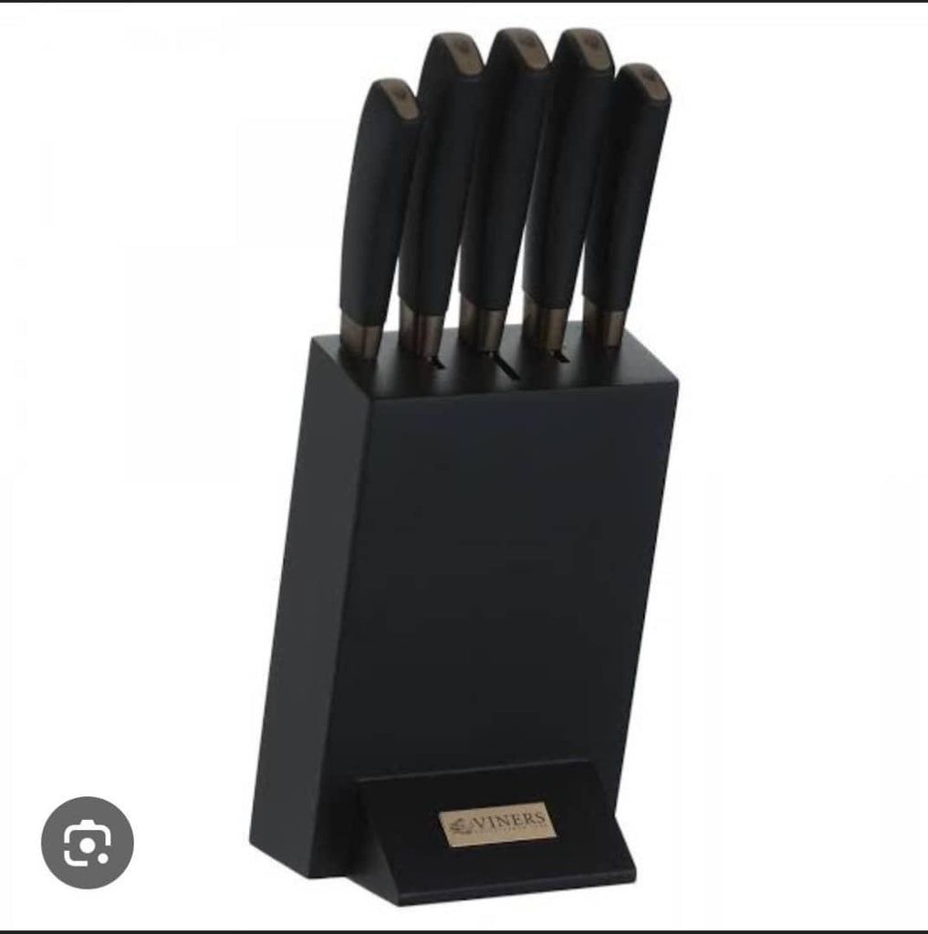 VINERS Chocolate 5-Piece Knife Set with Storage Block