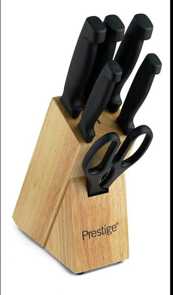 PRESTIGE 7-Piece Knife Set with Wooden Block