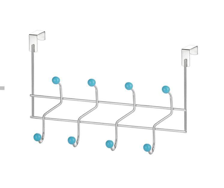 HAPPY LIFE 4-Hook Chrome Over-the-Door Metal Hanger