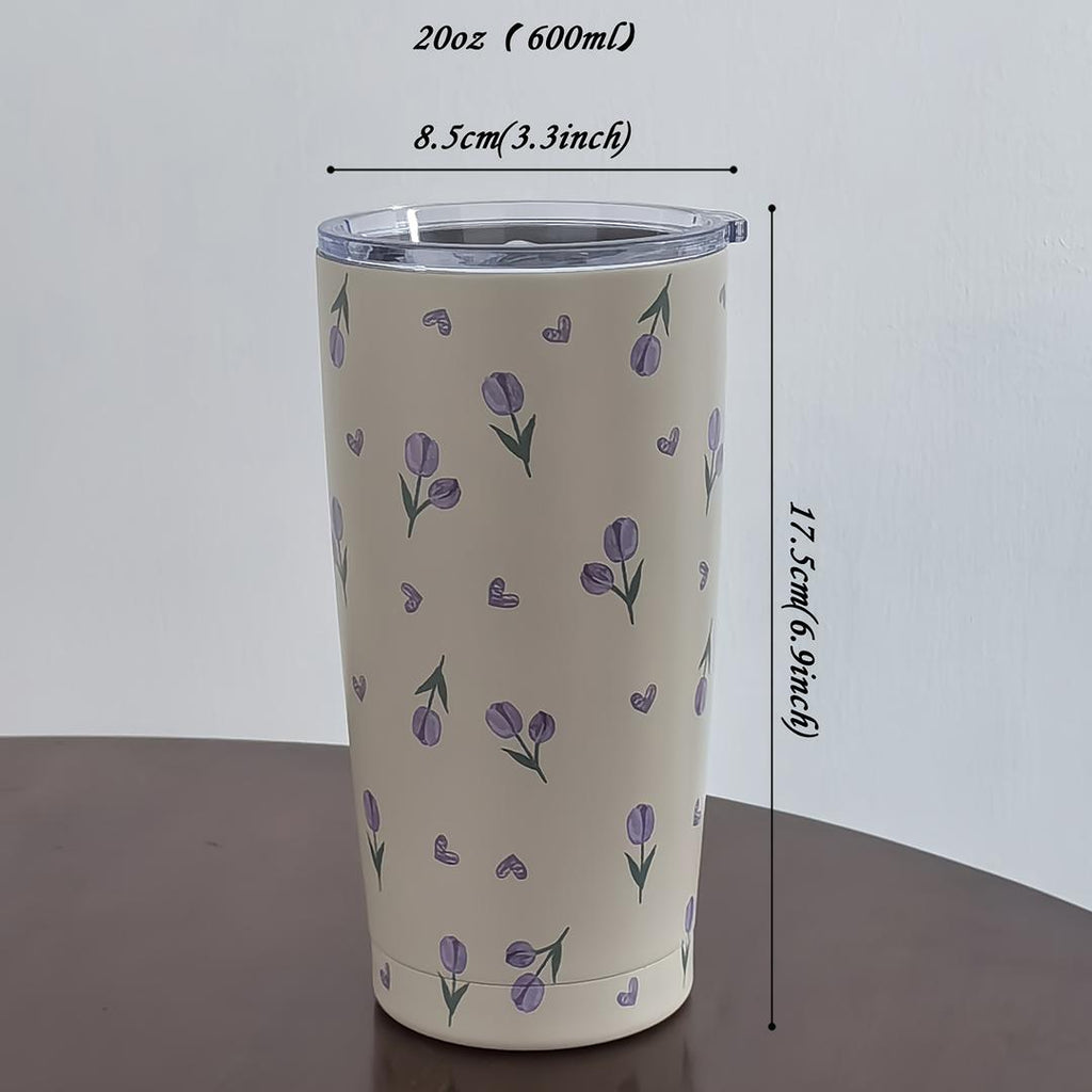 Purple Floral Vacuum Insulated Tumbler – 200oz