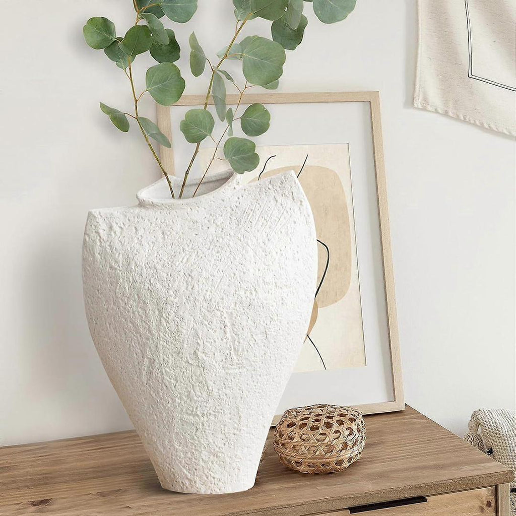 Textured White Decorative Vase – 28 x 18.5cm