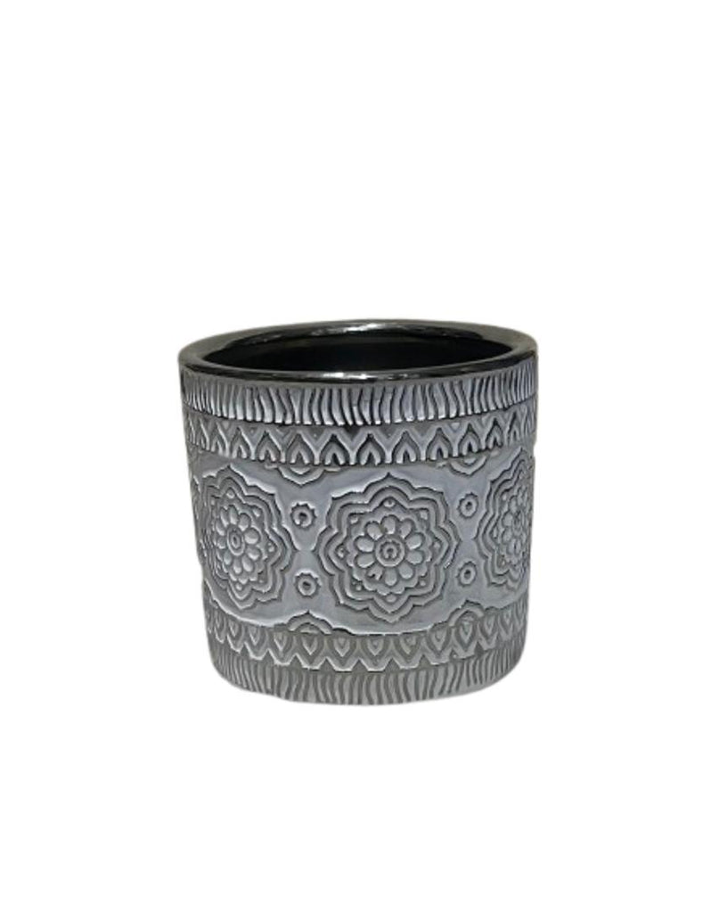 White and Gold Ceramic Vase/Planter – 11.5 x 10.5cm