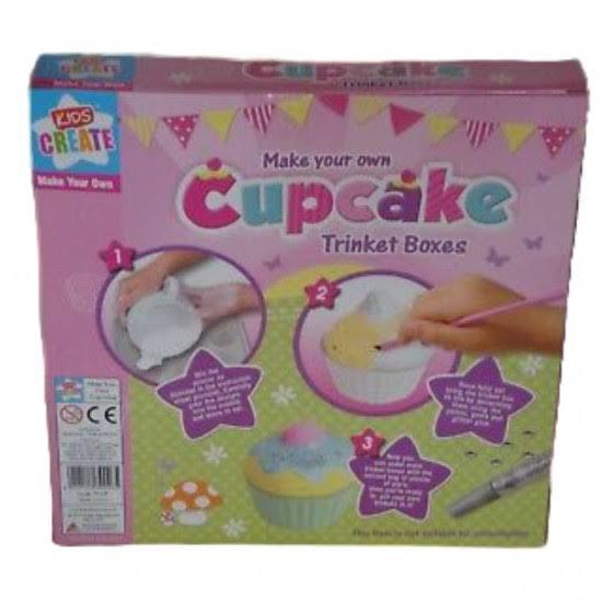 Kids Create Cupcake Trinket Boxes Craft Kit – Paint & Decorate Your Own