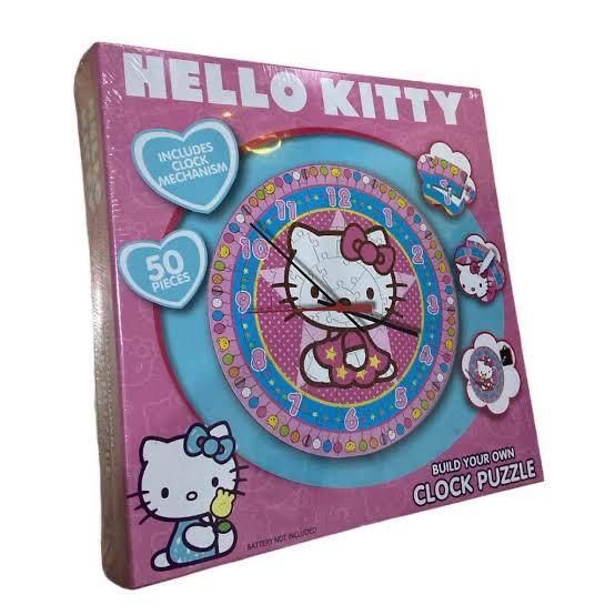 Hello Kitty Build-Your-Own Clock Puzzle – 50 Pieces with Clock Kit