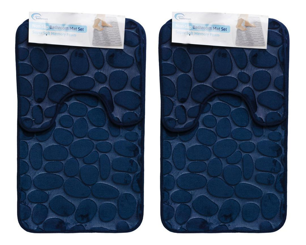 Super Soft Memory Foam Bathroom Mat Set – Non-Slip, 2-Piece